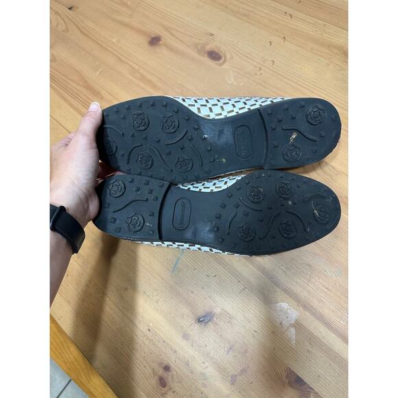 Aerogreen Leather Golf Shoes Women 10 Textured Metallic Woven Athletic Active - Picture 7 of 11